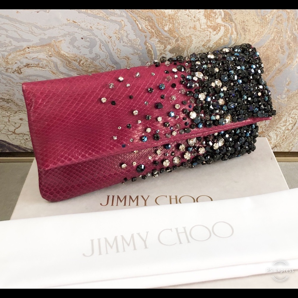 Gorgeous! Jimmy Choo Python Crystal Clutch - image 1